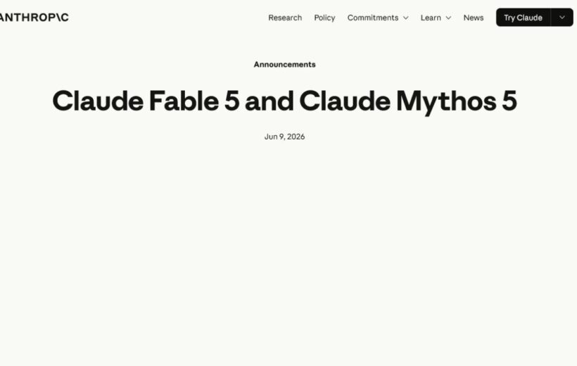 Anthropic公式サイトのClaude Fable 5発表ページ
